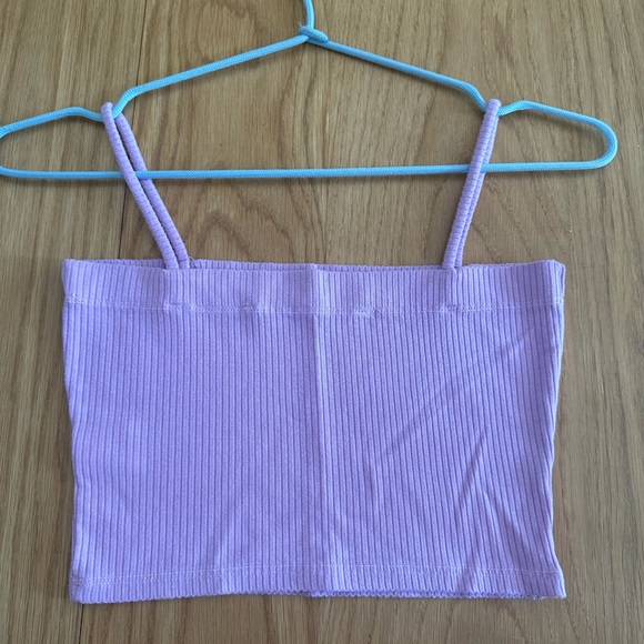 LF Stores Emma & Sam Square Neck Crop Tank in Lilac | Sz: Small - Picture 4 of 7